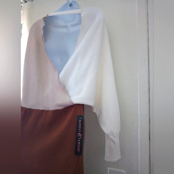 Almost Famous Block Neutral Color Long sleeve Dress . Size XL - Picture 12 of 13